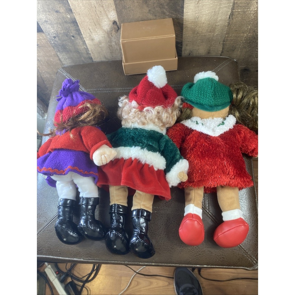 Lot of 3 Vintage 2001 Commonwealth Christmas Holiday Snowflake Dolls Plush 12" - Picture 8 of 16